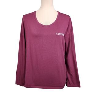 Calvin Klein XL Burgundy Long Sleeve Top
